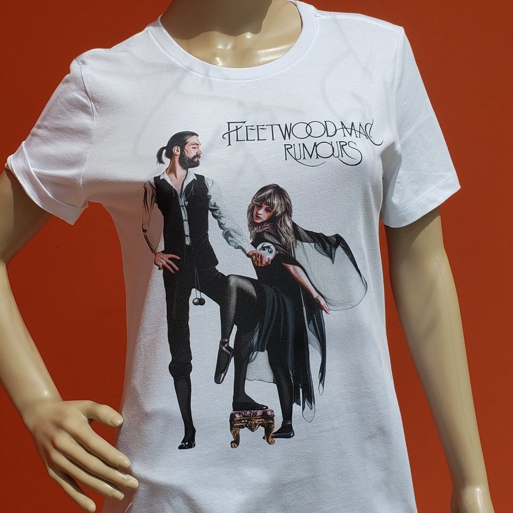 Stevie Nicks Fleetwood Mac Rumors Band T-Shirt Roc on Gypsy Womens White T-Shirt